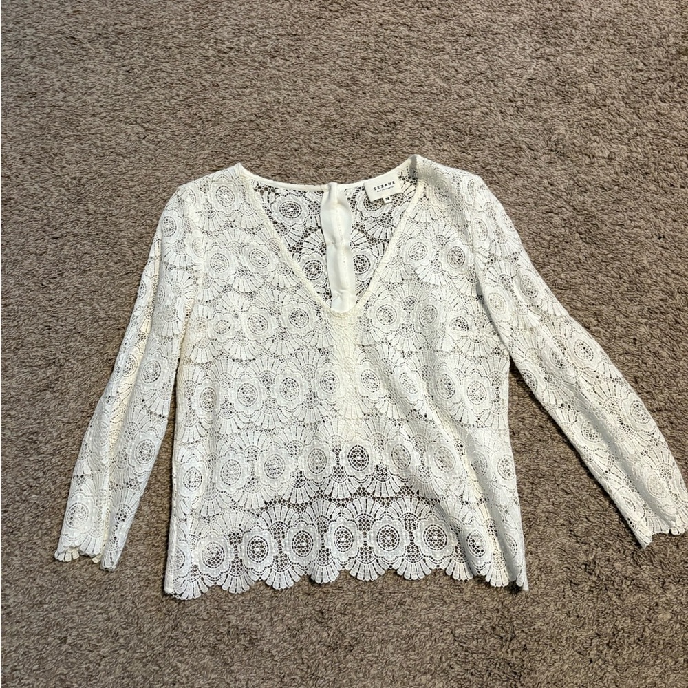 Sezane 38 white lace top